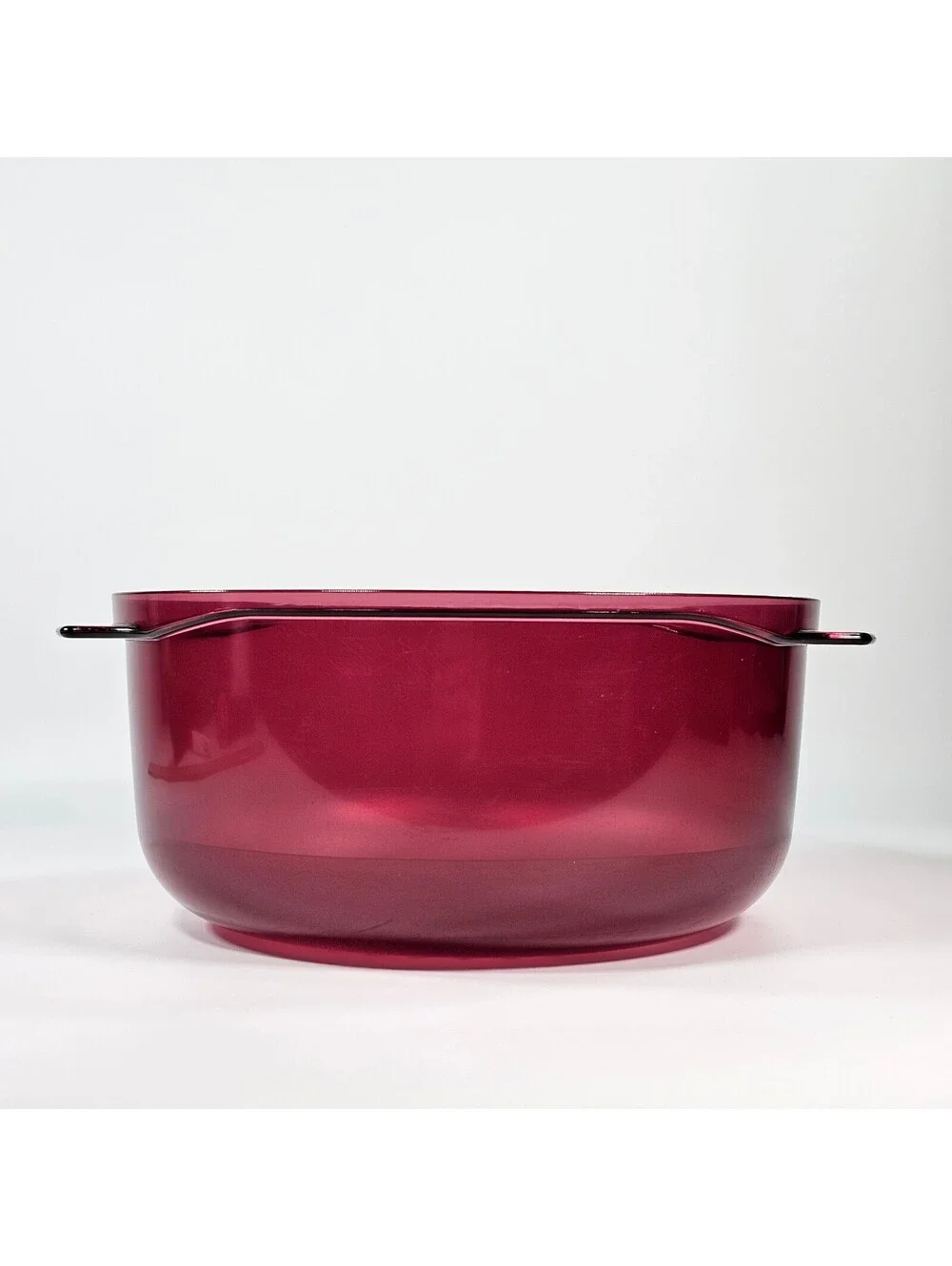 Tupperware Microwave Casserole Dish Cranberry Red Translucent Round Cooker 9in